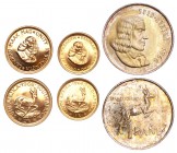 SOUTH AFRICA. Republic, . Year set 1966, Pretoria. 11.98 g. Gold and silver set 1966 consisting of gold 2 rand (0.2354 oz. AGW), gold 1 rand (0.1177 o...