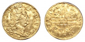SWEDEN. Fredrik I, 1720-51. Gold 1/4 Ducat 1733, Stockholm. 0.88 g. Mintage 1,687. Fr.60; KM-417; Ahlstrom 51a. Scratches. VF+.