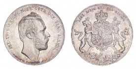 SWEDEN. Carl XV, 1859-72. 4 Riksdaler riksmynt 1864, Stockholm. Attractive, lustuous piece with periferal toning. EF.