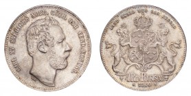 SWEDEN. Carl XV, 1859-72. Riksdaler 1866, Stockholm. Finest graded. 34 g. Mintage 40,984. KM-711. The key date in the series, with a low mintage of 40...