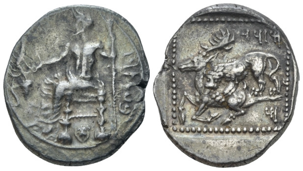 Cilicia, Mazaios 361-344 Tarsus Stater circa 361-344, AR 24.00 mm., 10.78 g.
Ba...