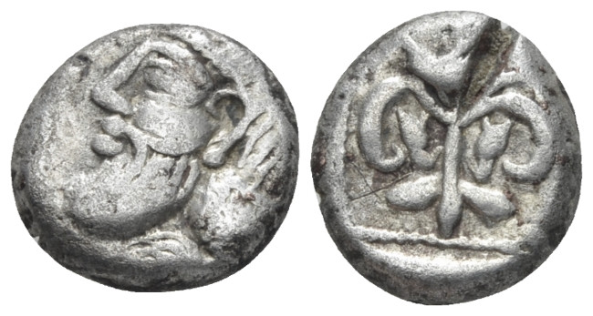 Arabia, Philistia 1/4 shequel - drachm circa 450-400, AR 13.00 mm., 2.94 g.
Bea...