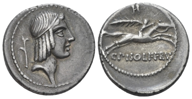 C. Calpurnius L.f. Frugi. Denarius circa 67, AR 18.70 mm., 3.99 g.
Denarius 67,...