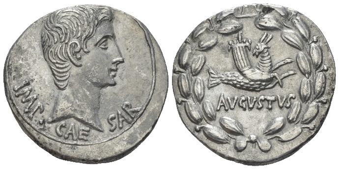 Octavian as Augustus, 27 BC – 14 AD cistophoric tetradrachm Ephesus circa 24-20,...