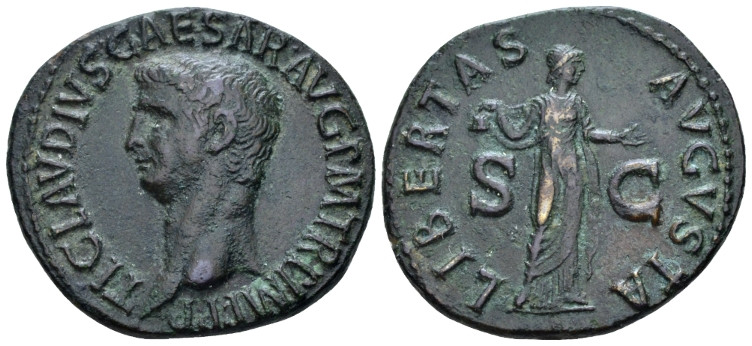 Claudius, 41-54 As Rome circa 50-54, Æ 30.00 mm., 10.45 g.
Bare head l. Rev. Li...