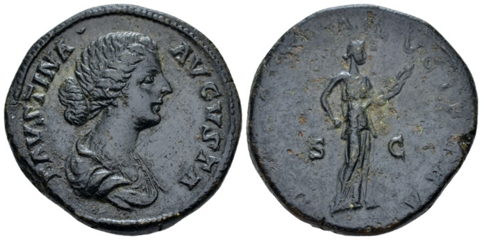 Faustina junior, daughter of Antoninus Pius and wife of Marcus Aurelius Sesterti...