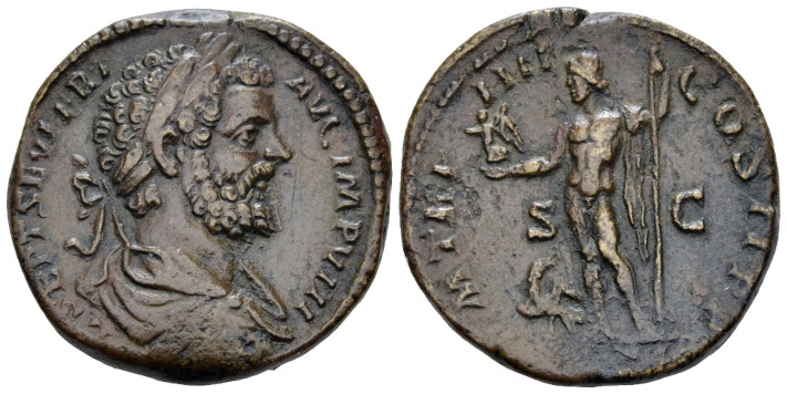 Septimius Severus, 193-211 Sestertius Rome 196, Æ 30.00 mm., 24.67 g.
Laureate,...