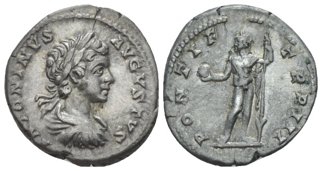 Caracalla, 198-217 Denarius Rome 200, AR 18.00 mm., 3.28 g.
Laureate, draped an...