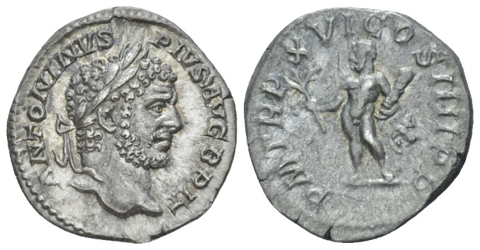 Caracalla, 198-217 Denarius Rome circa 213, AR 18.00 mm., 3.16 g.
Laureate head...