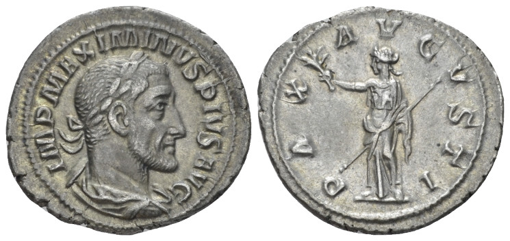 Maximinus I, 235-238 Denarius Rome 235, AR 21.00 mm., 2.98 g.
Laureate, draped ...