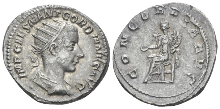 Gordian III, 238-244 Antoninianus Rome circa 240-244, AR 22.00 mm., 4.54 g.
Rad...