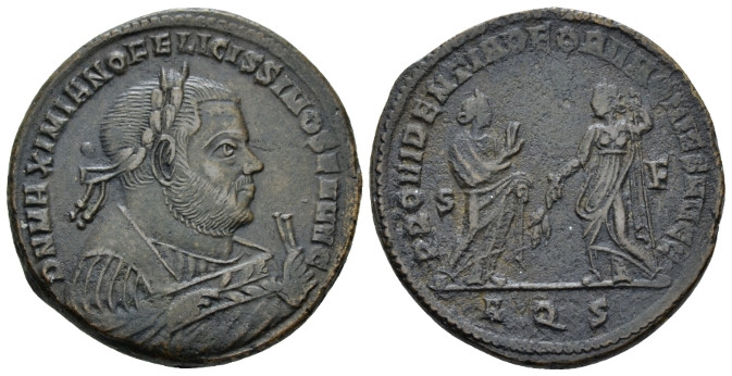 Maximianus Herculius, first reign 286-305 Follis Aquileia circa 305-306, Æ 28.00...