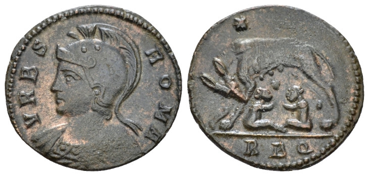 Constantine I, 307-337 Follls Rome circa 330, Æ 18.00 mm., 2.12 g.
Helmeted bus...