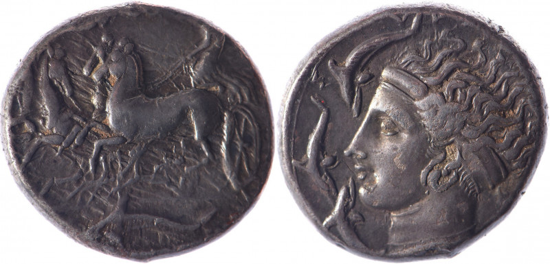 SICILE, Syracuse, Dionysos I (405-367). Tétradrachme (17.34 g) non signé, dans l...