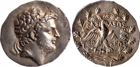MACEDOINE, Persée (178-168). Tétradrachme (15.57 g) à la tête diadémée du roi à d. R/ Aigle sur un foudre dans une couronne de feuilles de chêne. Prov...