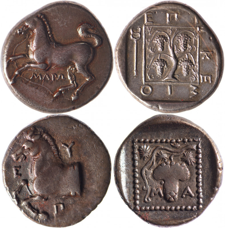 THRACE, Maronée (386-347). Tétradrachme (11.14 g) au cheval au galop, la bride a...