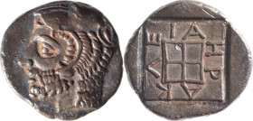 BITHYNIE, Héraclée Pontique (415-394). Diobole (1.88 g) à la tête d’Héraklès coiffé de la léonté. R/ HPAK?EIA sur le marli d’un carré creux avec, au c...