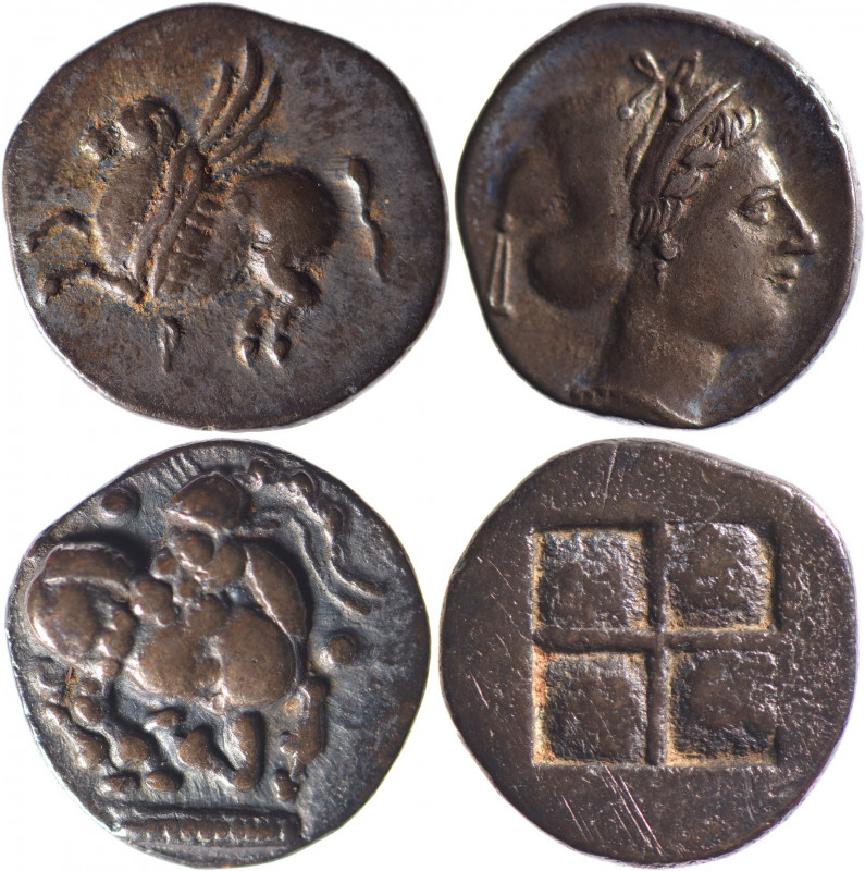 DIVERS. Lot d’une drachme (2.52 g) de Corinthe au Pégase à g. et à la tête d’Aph...