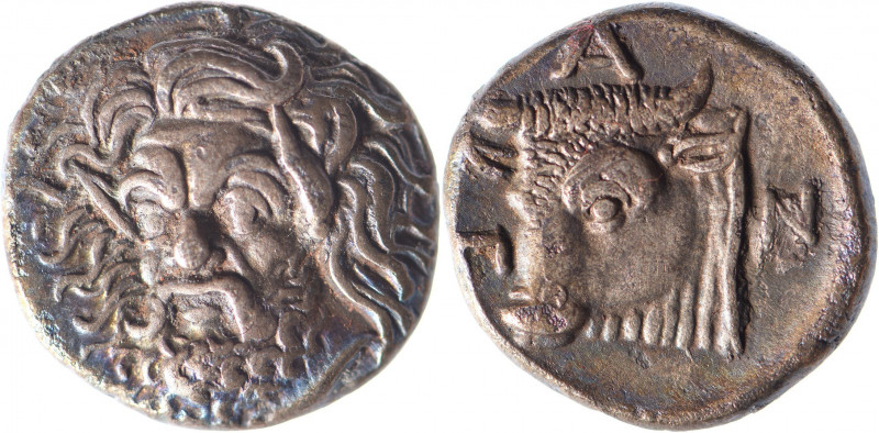 THRACE, Panticapée (400-300). Drachme (3.38 g) à la tête de Pan de trois quart d...