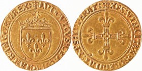 LOUIS XII (1498-1514). Ecu d’or au soleil pour Rouen (point 15°). Dy 647. Superbe