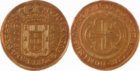 BRESIL, Jean Régent (1805-1818). 4000 réis, 1809 Bahia. Friedberg 95. TTB, traces de monture