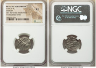 BRITAIN. Durotriges. Ca. 60-20 BC. BI stater (20mm, 11h). NGC XF. Badbury Rings type. Devolved head of Apollo right / Disjointed horse left with pelle...