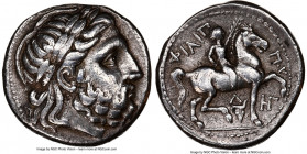 MACEDONIAN KINGDOM. Philip II (359-336 BC). AR tetradrachm (23mm, 13.96 gm, 1h). NGC Choice VF 5/5 - 3/5. Posthumous issue of Amphipolis, ca. 323-315 ...