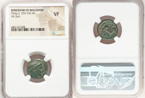 MACEDONIAN KINGDOM. Philip II (359-336 BC). AE unit (18mm, 7h). NGC VF. Uncertain mint in Macedonia. Head of Apollo right, wearing taenia / ΦIΛIΠΠOY, ...