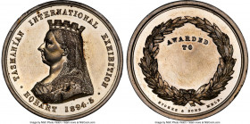 Tasmania. Victoria silver "Tasmanian Exhibition Hobart" Unissued Award Medal ND (1894-1895) MS60 NGC, 39mm. TASMANIAN INTERNATIONAL EXHIBITION HOBART ...
