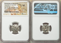MACEDONIAN KINGDOM. Alexander III the Great (336-323 BC). AR drachm (16mm, 12h). NGC VF. Posthumous issue of Lampsacus, ca. 310-301 BC. Head of Heracl...