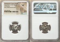 MACEDONIAN KINGDOM. Alexander III the Great (336-323 BC). AR drachm (18mm, 11h). NGC VF. Posthumous issue of Colophon, 310-301 BC. Head of Heracles ri...