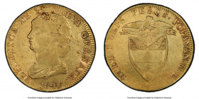 Nueva Granada gold 16 Pesos 1846-UE XF45 PCGS, Popayan mint, KM94.2 Some residual luster visible in legends. AGW 0.7596 oz. 

HID09801242017

© 20...