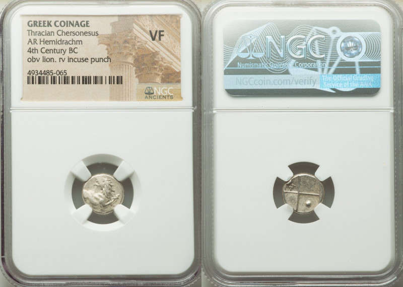 THRACE. Chersonesus. Ca. 4th century BC. AR hemidrachm (12mm). NGC VF. Persic st...