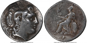 THRACIAN KINGDOM. Lysimachus (305-281 BC). AR tetradrachm (26mm, 12h). NGC Fine. Lampsacus, 297/6-281 BC. Diademed head of deified Alexander III right...