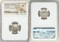 THRACIAN KINGDOM. Lysimachus (305-281 BC). AR drachm (18mm, 7h). NGC XF, die shift. Posthumous Alexander type issue of Thrace, Colophon, ca. 301-297 B...