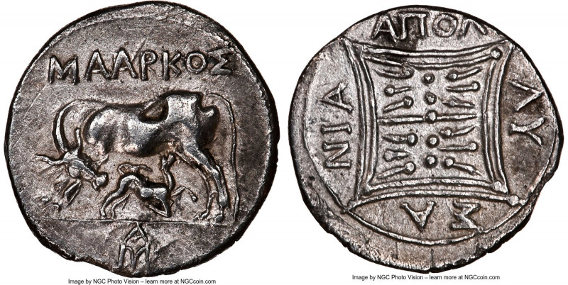 ILLYRIA. Apollonia. Ca. 2nd-1st Centuries BC. AR drachm (17mm, 2h). NGC XF. Maar...