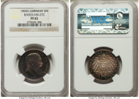 Baden. Friedrich I Proof 2 Mark 1902-G PR63 NGC, Karlsruhe mint, KM272. Richly toned surfaces in gunmetal shades. 

HID09801242017

© 2022 Heritag...