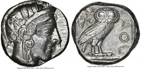 ATTICA. Athens. Ca. 440-404 BC. AR tetradrachm (22mm, 17.18 gm, 7h). NGC Choice AU 5/5 - 5/5. Mid-mass coinage issue. Head of Athena right, wearing ea...