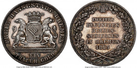 Bremen. Free City "Shooting Festival" Taler 1865-B MS65 NGC, Hannover mint, KM248. Second German shooting festival in Bremen commemorative. Backlit ar...