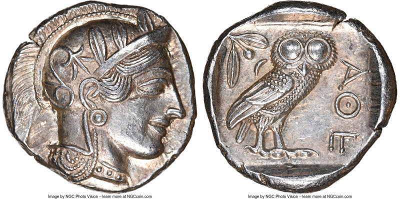 ATTICA. Athens. Ca. 440-404 BC. AR tetradrachm (25mm, 17.22 gm, 1h). NGC Choice ...