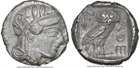 ATTICA. Athens. Ca. 440-404 BC. AR tetradrachm (24mm, 17.13 gm, 4h). NGC Choice AU 5/5 - 4/5. Mid-mass coinage issue. Head of Athena right, wearing ea...