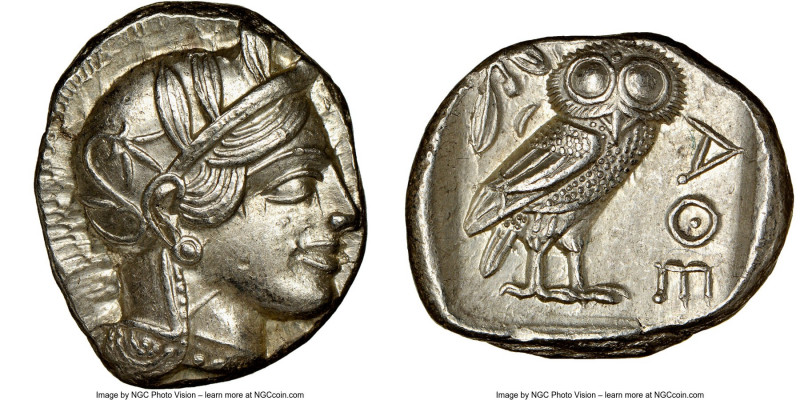 ATTICA. Athens. Ca. 440-404 BC. AR tetradrachm (25mm, 17.21 gm, 9h). NGC Choice ...