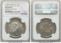 Hesse-Cassel. Friedrich II Taler 1778-BR AU Details (Surface Hairlines) NGC, KM516, Dav-2303. Known as "Blood Taler" used to pay the Hessian mercenari...