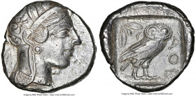 ATTICA. Athens. Ca. 440-404 BC. AR tetradrachm (25mm, 17.13 gm, 4h). NGC Choice AU 4/5 - 4/5. Mid-mass coinage issue. Head of Athena right, wearing ea...