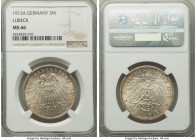 Lübeck. Free City 3 Mark 1913-A MS66 NGC, Berlin mint, KM215. Amber toning. 

HID09801242017

© 2022 Heritage Auctions | All Rights Reserved