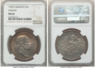 Saxony. Friedrich August III 5 Mark 1907-E MS66 NGC, Muldenhutten mint, KM1266, J-136. Sunset orange and lilac toned. 

HID09801242017

© 2022 Her...