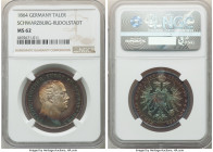 Schwarzburg-Rudolstadt. Friedrich Günther Taler 1864 MS62 NGC, Munich mint, KM179. Mintage: 4,500. Issued in commemoration of the 50th year of his rei...