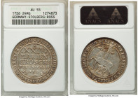 Stolberg-Stolberg. Christof Friedrich & Jost Christian 24 Mariengroschen 1726-IIG AU55 ANACS, Stolberg mint, KM134. Reflective fields beneath a draper...
