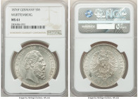 Württemberg. Karl I 5 Mark 1876-F MS61 NGC, Stuttgart mint, KM623, J-173. 

HID09801242017

© 2022 Heritage Auctions | All Rights Reserved