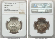 Weimar Republic "Bremerhaven" 3 Mark 1927-A MS64 NGC, Berlin mint, KM50, j-325. 100th anniversary of Bremerhaven commemorative. Olive-gray and brown t...